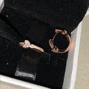 Rose Gold heart shape earnings